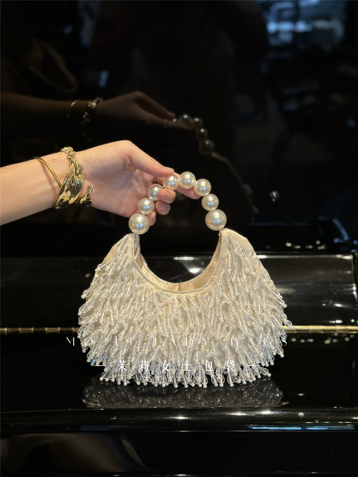 Evening Bag Beaded - Luxury Satin Women Handbag High Quality