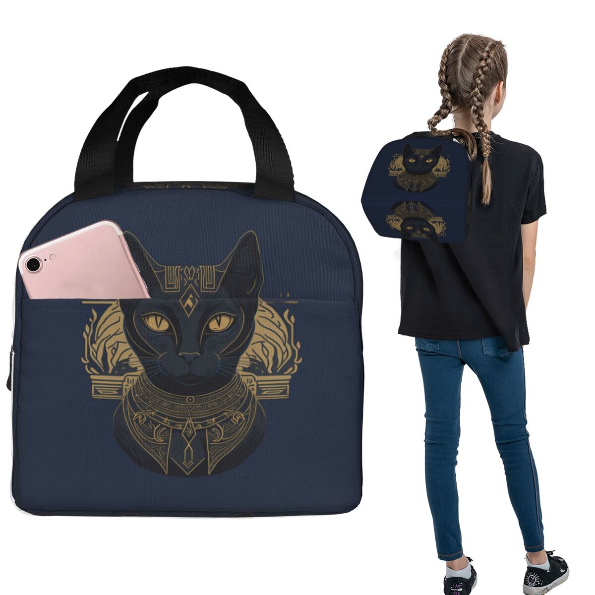 Women Bags In Egypt - Egypt Black Cute Funny Cat Vintage