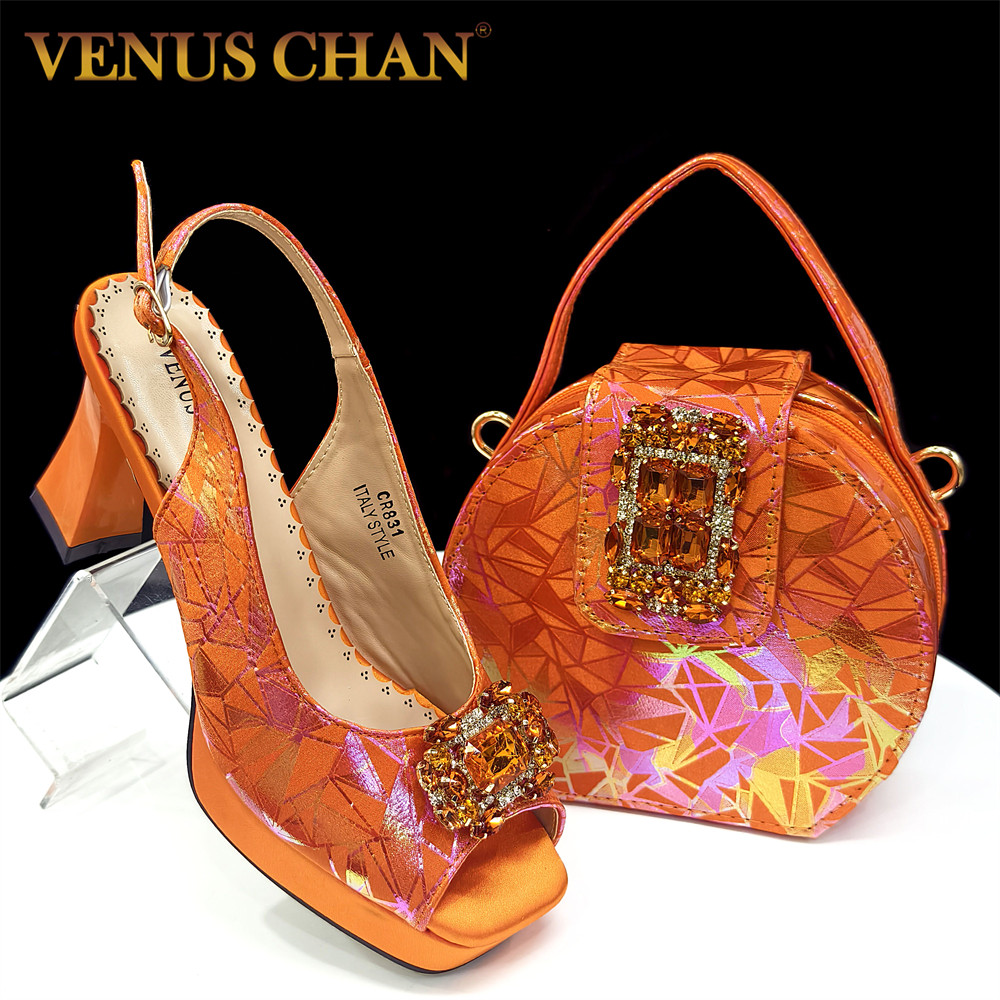 Women Bags And Shoes - Venus Chan 2025 INS Orange Color