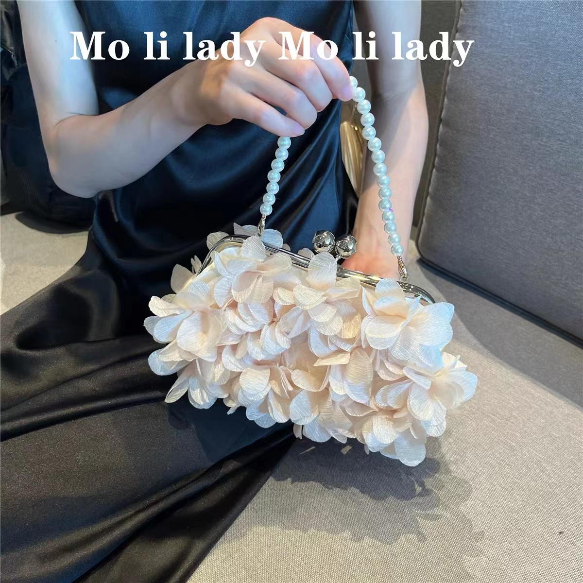 Evening Bag Beaded - High Quality Luxury Design Satin Floral