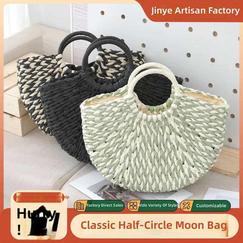 Women Bags Designer - Women Moon Bag Semi Round Handbag