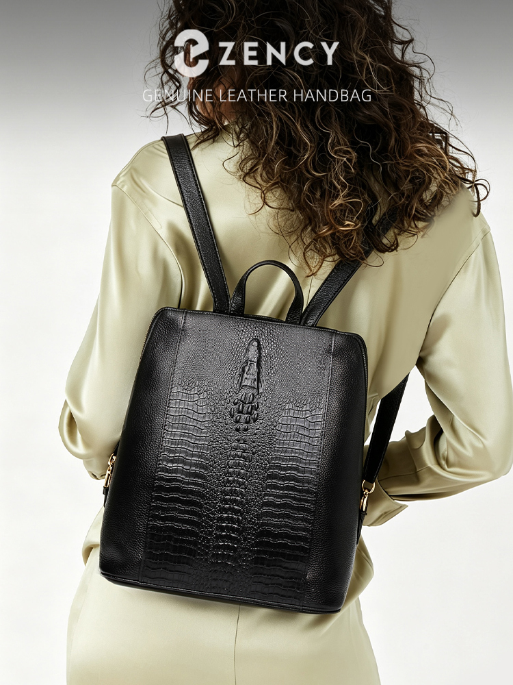 Mini Backpack Women - Zency Women's Crocodile Leather Backpack 100%