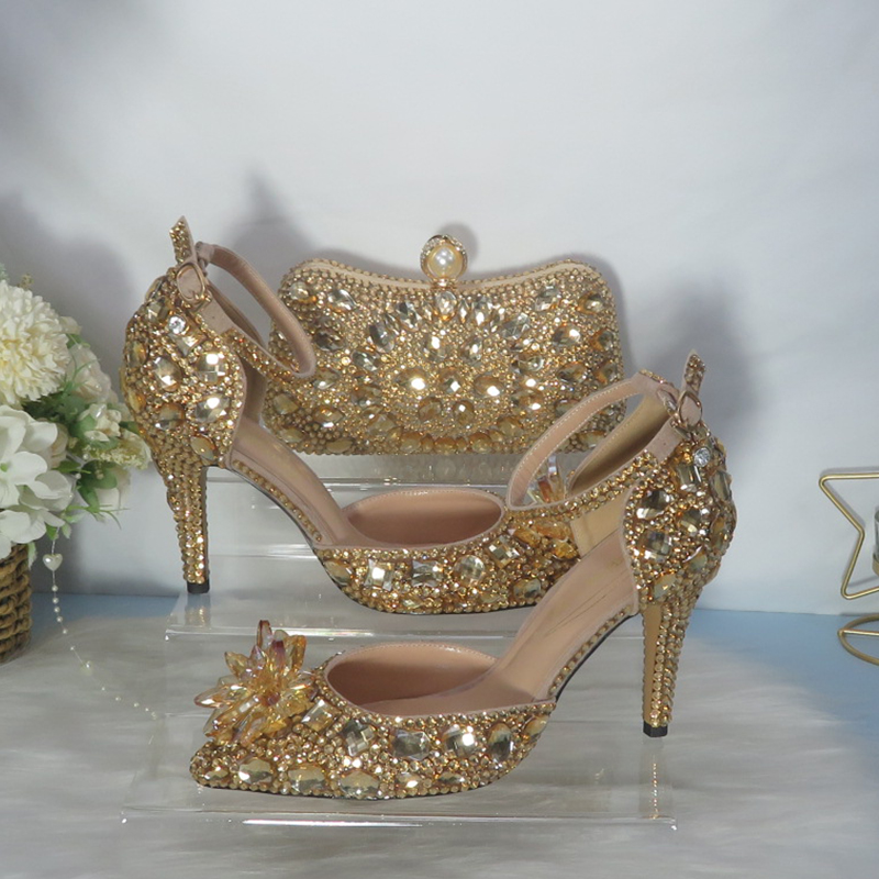 2021New  Golden crystal Bridal - Women Bags And Shoes recension och pris
