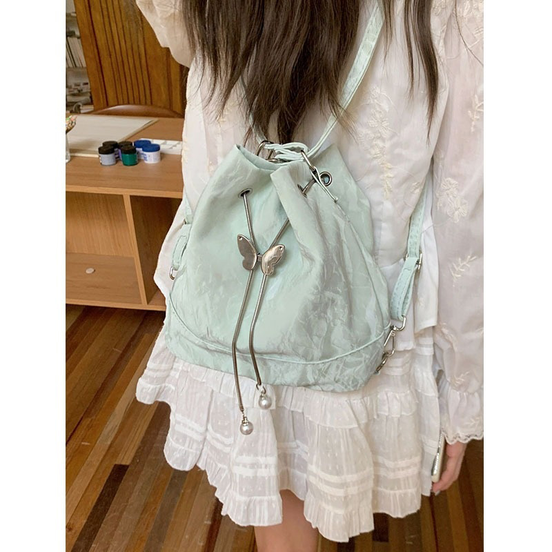 Women Mint Green Butterfly Dra - Mini Backpack Women recension och pris