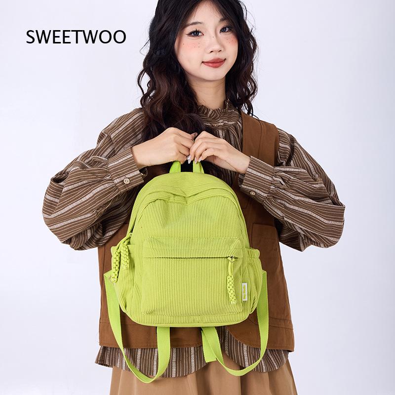 2026 Mustard Yellow Corduroy M - Mini Backpack Women recension och pris