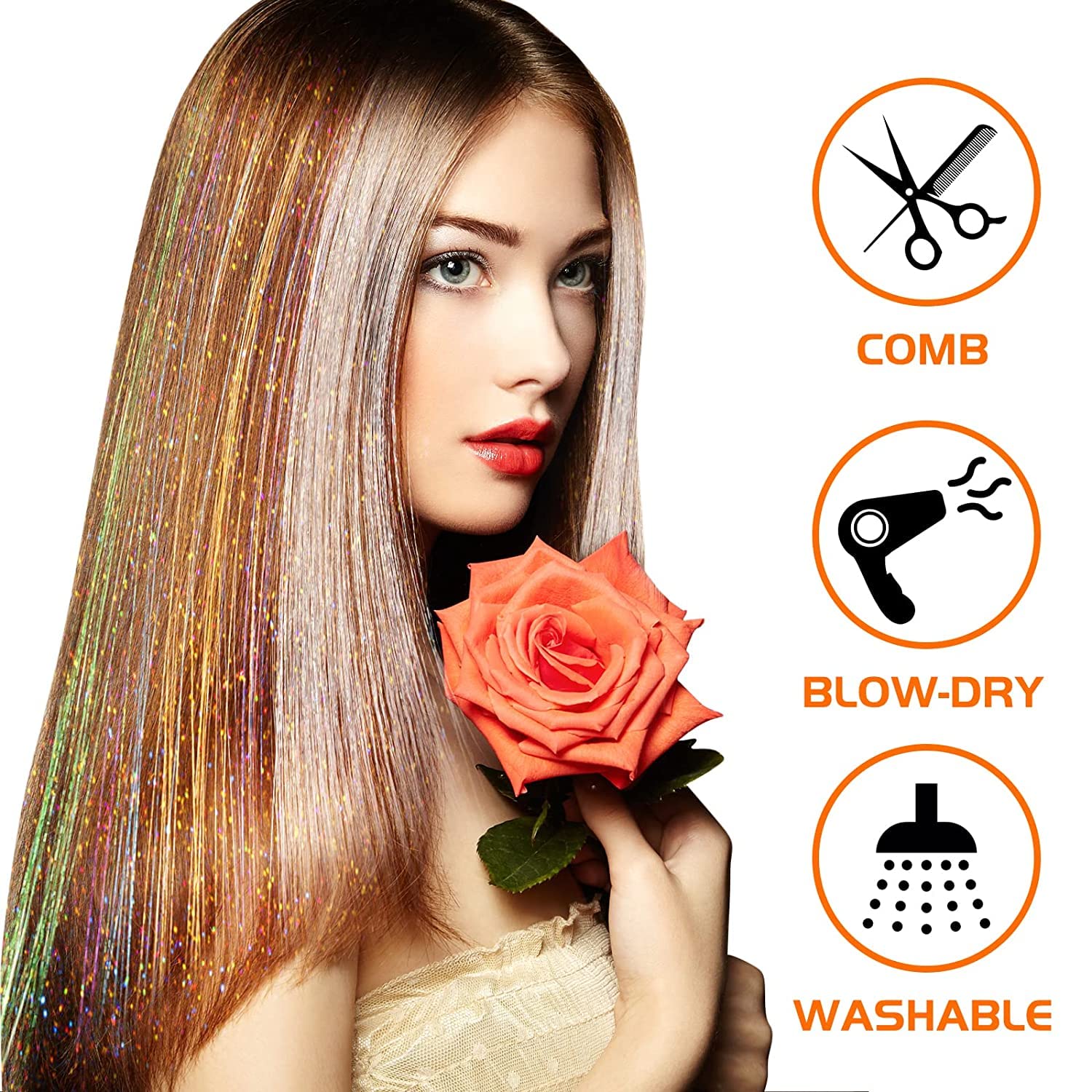 24 Inch Tinsel Hair Extensions - Women Bags Pack recension och pris