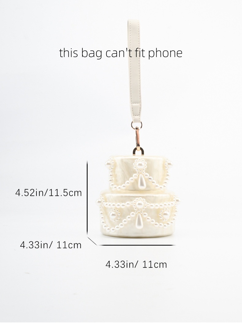 Cake shape clutch bag acrylic  - Evening Bag Beaded recension och pris