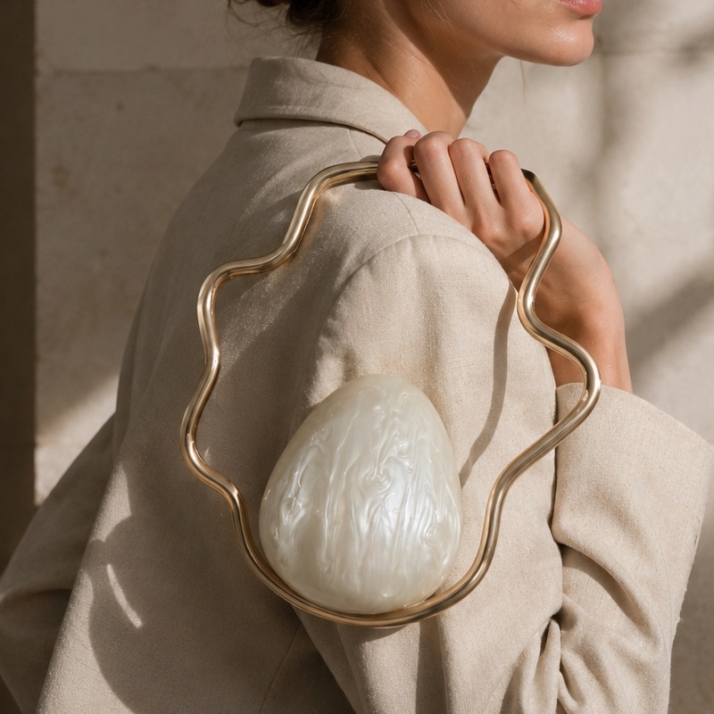 Women mini Acrylic Egg Bag Cut - Evening Bag Beaded recension och pris