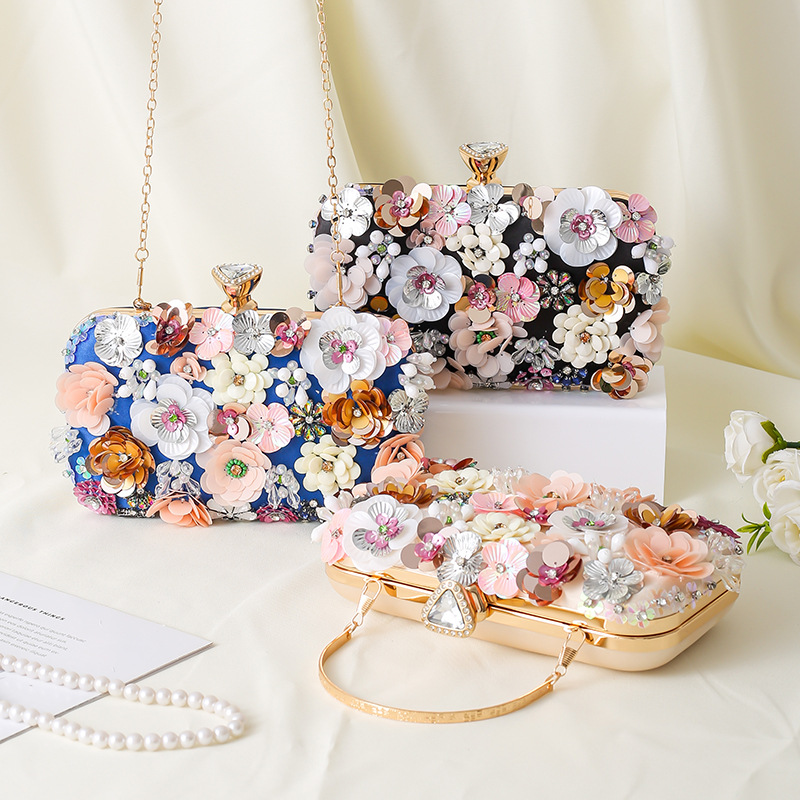 Floral Evening Dinner Handbag  - Evening Bag Beaded recension och pris