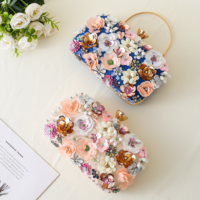 Floral Evening Dinner Handbag  - Evening Bag Beaded recension och pris