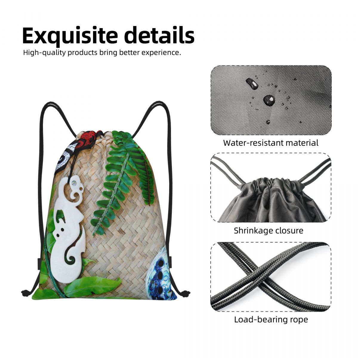 NZ Maoris Theme Drawstring Bag - Women Bags Nz recension och pris