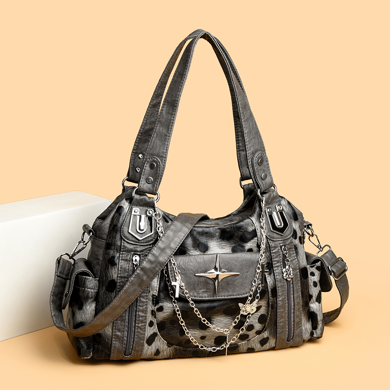 Grey Leopard Print Hangbag Cro - Women Bags Grey recension och pris