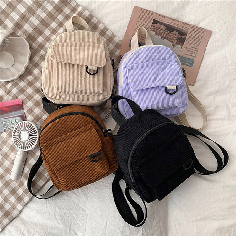 Solid Color Mini Backpack Cord - Mini Backpack Women recension och pris