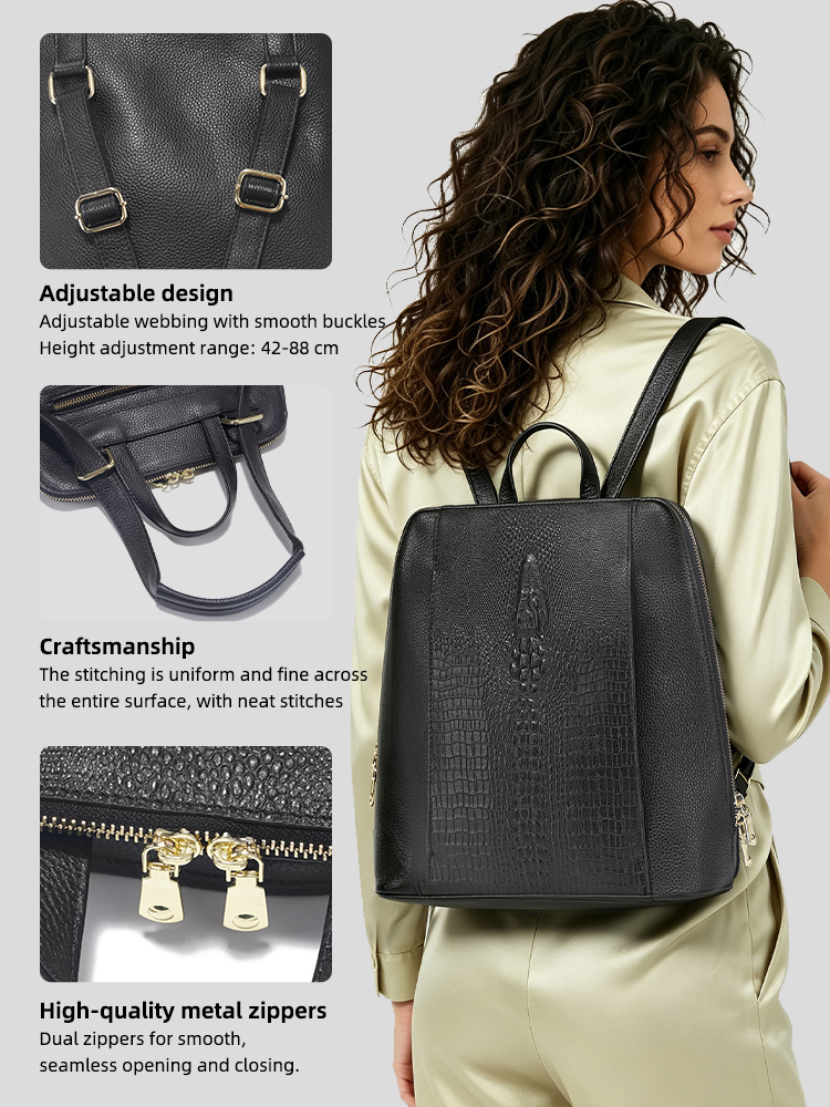 Zency Women's Crocodile Leathe - Mini Backpack Women recension och pris